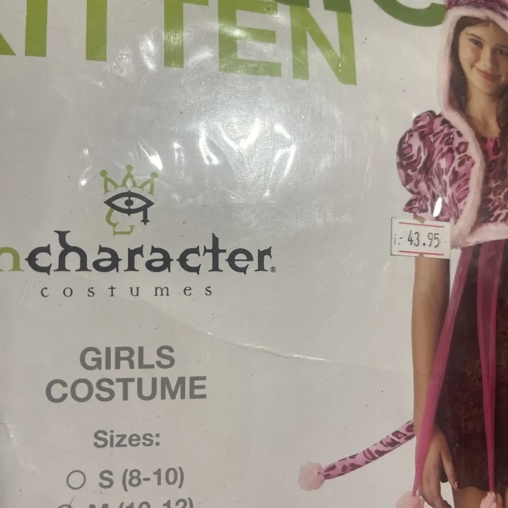 InCharacter Size Medium 10-12 Cat Kutie Kitten Girls Tween Costume Pink Leopard